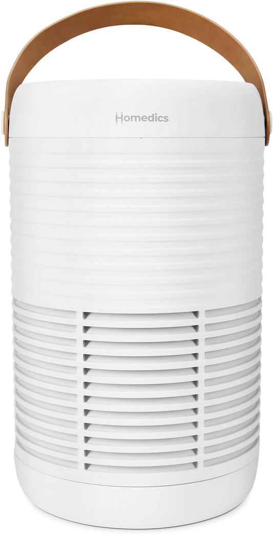 Homedics 3-1 Air Purifier, 975 Sq. ft of Coverage/Hour. True HEPA Filtration, Activated Carbon Odor Filter, Pre-filter, Reduces Airborne Allergens, for Medium Rooms