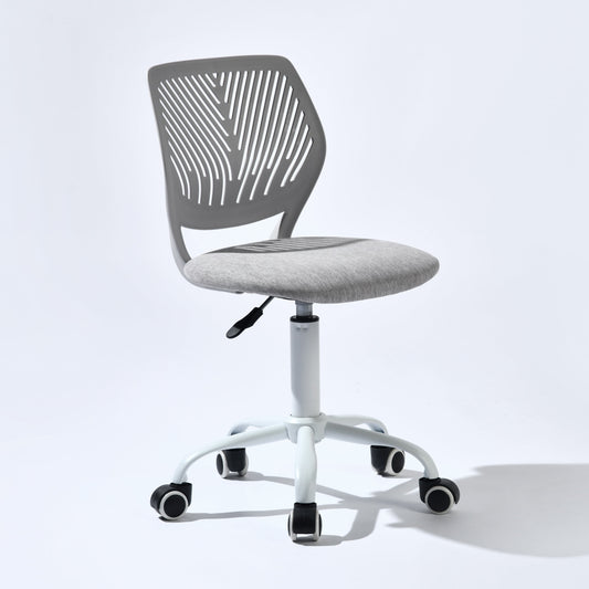 Homy Casa Teen Desk Chair, Adjustable Swivel Mesh Back Vanity Chair for Bedroom Study, Gray