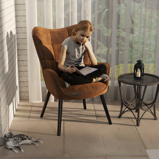 Homy Casa Waiting Room Guest Chair Office Reception Charis Lounge Charis for Living Room Bedroom, Brown