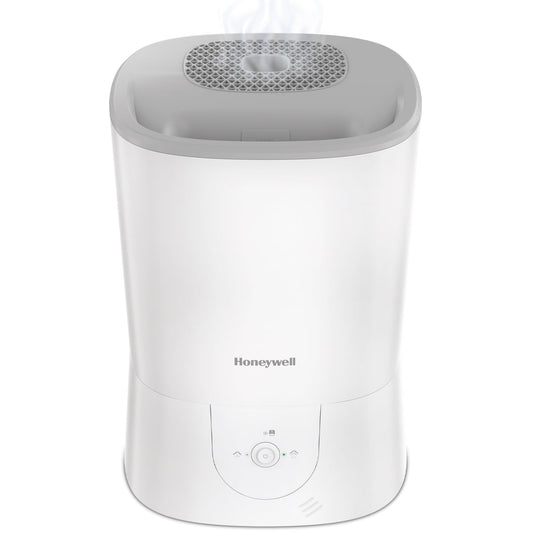 Honeywell 1.5 gal. 500 sq ft Filter Free Warm Mist Humidifier with Essential Oil Cup, Black, HWM440