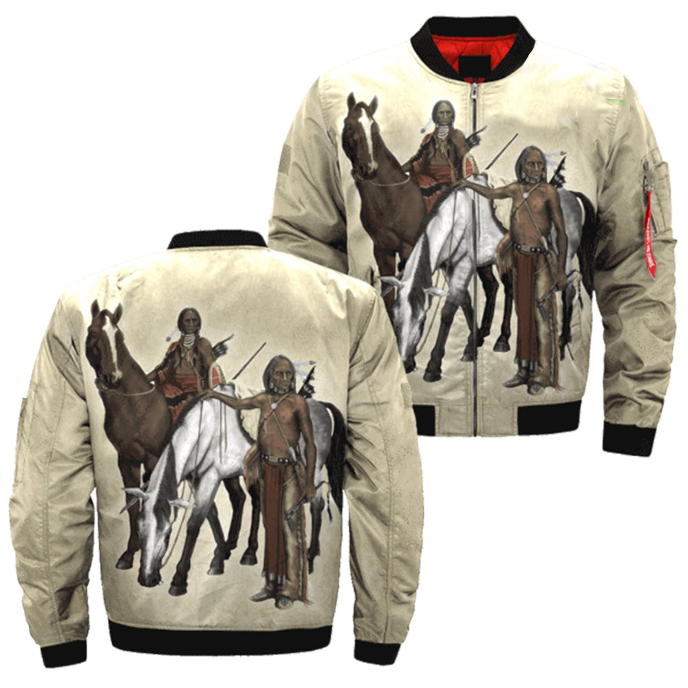 Horse Great Plains Indians Native Americans Bomber Jacket