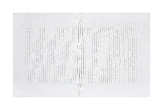 Hotel Style White 2-Piece Egyptian Cotton Reversible 17" x 24" Bath Rug Set