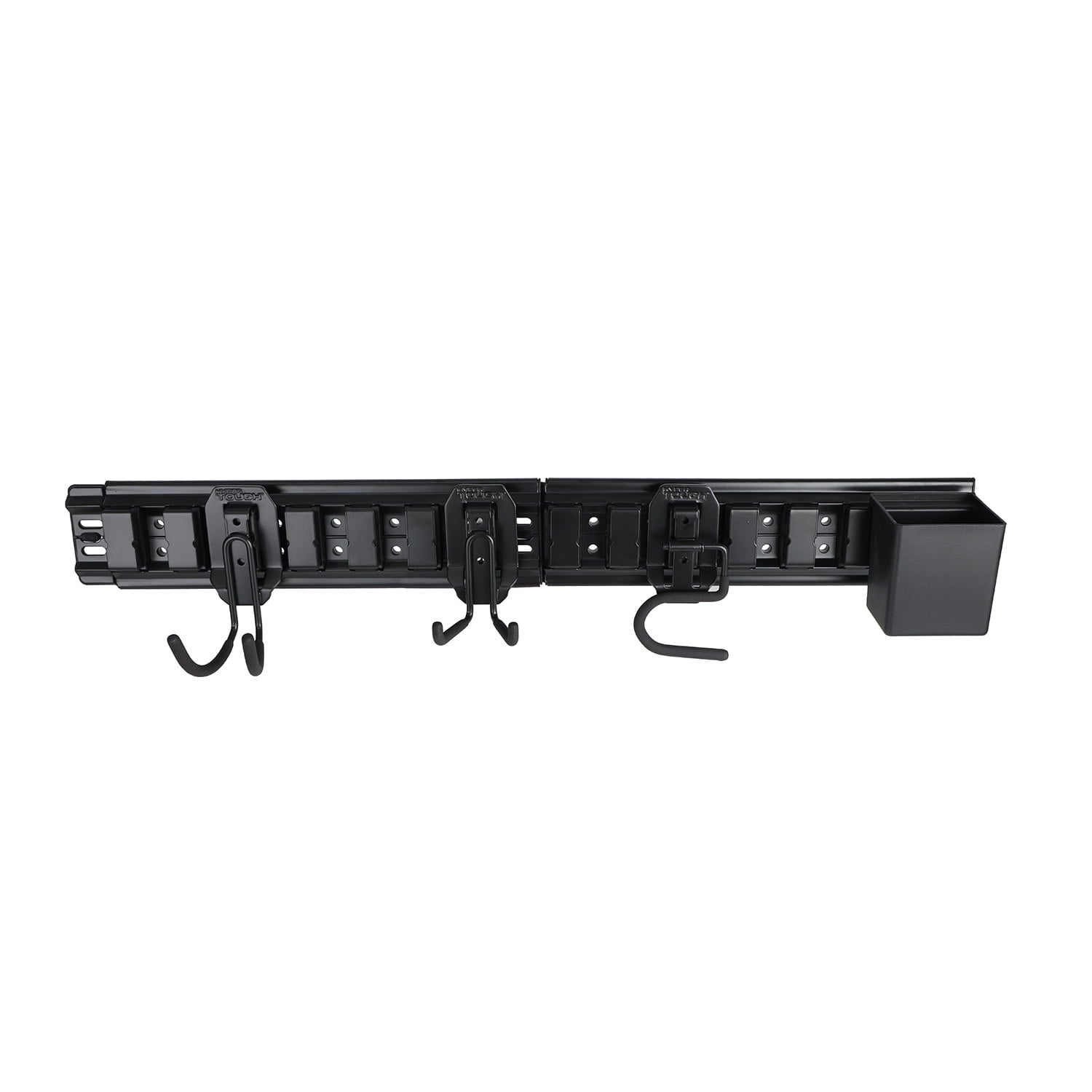 Hyper Tough Hyper Stack 32-Inch Wall Storage System, 6-Piece Set with Hooks and Bin, Black