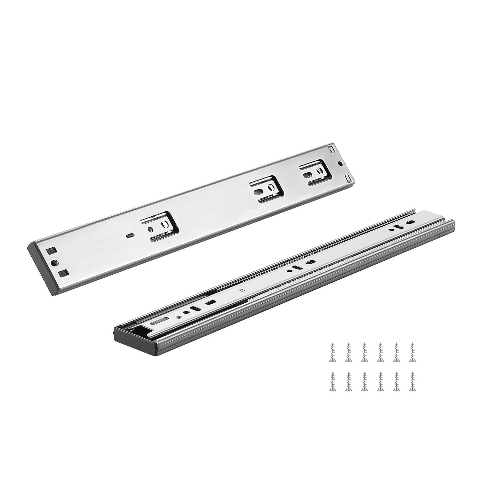 KFFKFF Side-Mount Drawer Slides 4605S2.350-10, 14â€‘inch, Carbon Steel/Galvanized Steel, 10 Pairs