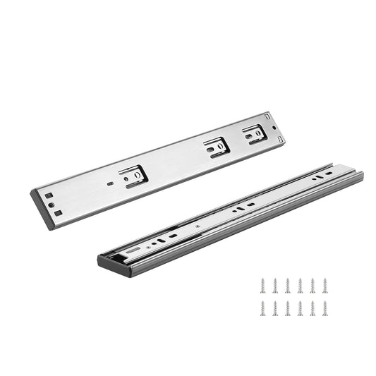 KFFKFF 16-Inch Heavy-Duty Drawer Slides, Side Mount Rails with Full Extension, Quiet Soft-Close Steel Tracks, Ball Bearing Glides for Cabinets and Kitchens, 100 lbs Weight Capacity