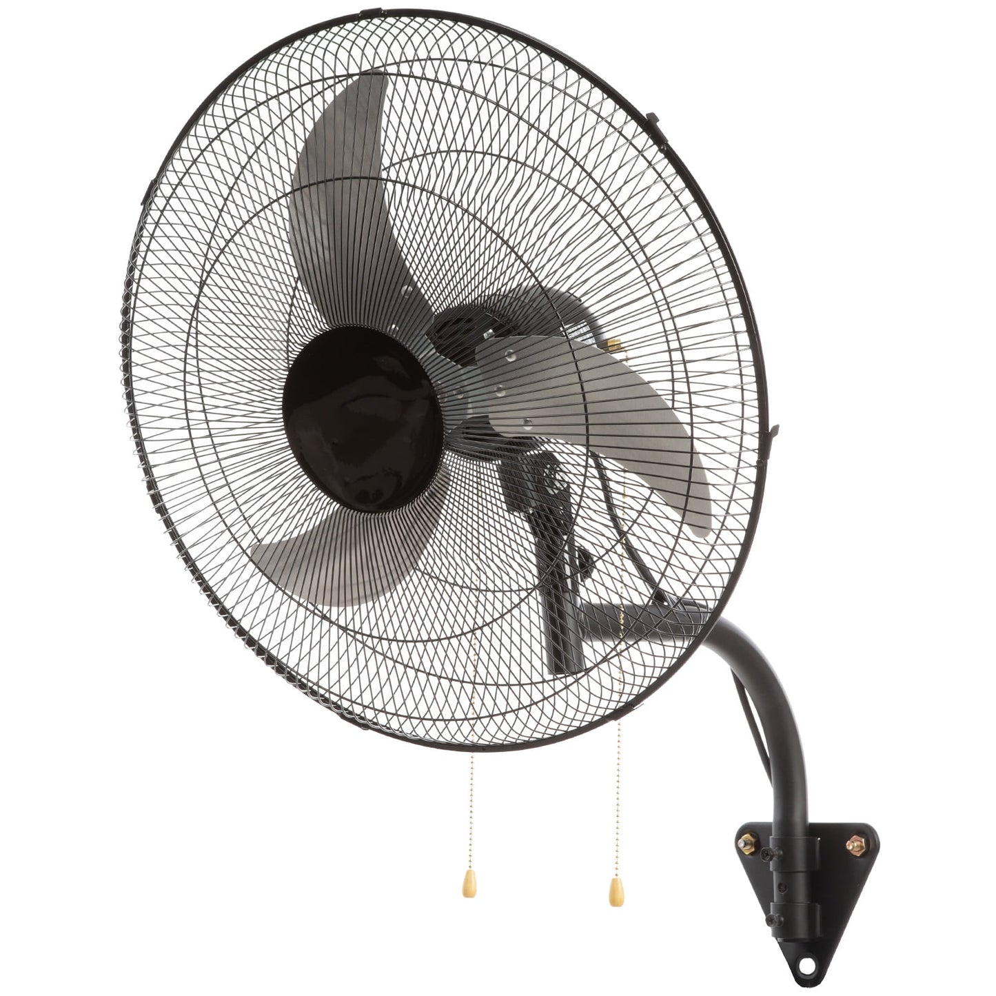 KFFKFF 20-Inch Wall Mount Fan, 3-Speed High Airflow up to 4650 CFM,  Heavy Duty Metal Industrial Fan for Commercial and Residential Use in Warehouses, Greenhouses, Workshops, and Patios, Black