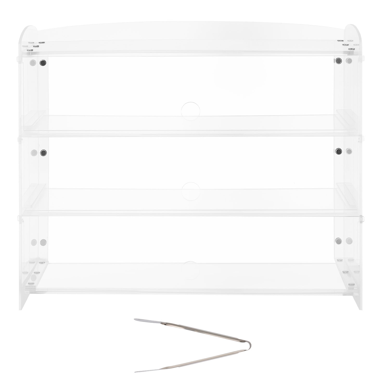 KFFKFF 3-Tier Countertop Pastry Display Case, Clear Acrylic Bread Box for Kitchen Use, Party Cake Cabinet with Flip-Up Door for Cookies, Desserts, Donuts, and Bagels, 19" x 9.1" x 15"