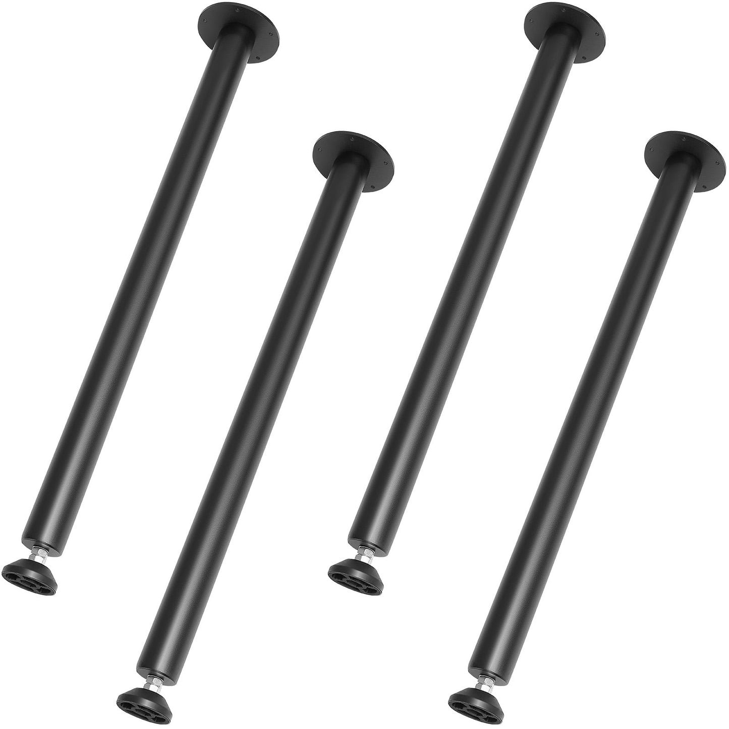 KFFKFF 30-Inch Desk Legs, Enhanced Steel Set of 4, Suitable for DIY Office Table Furniture, Supports up to 1200 lbs, Robust Desk Legs, Swift Set-Up with Adjustable Foot Cup, Black