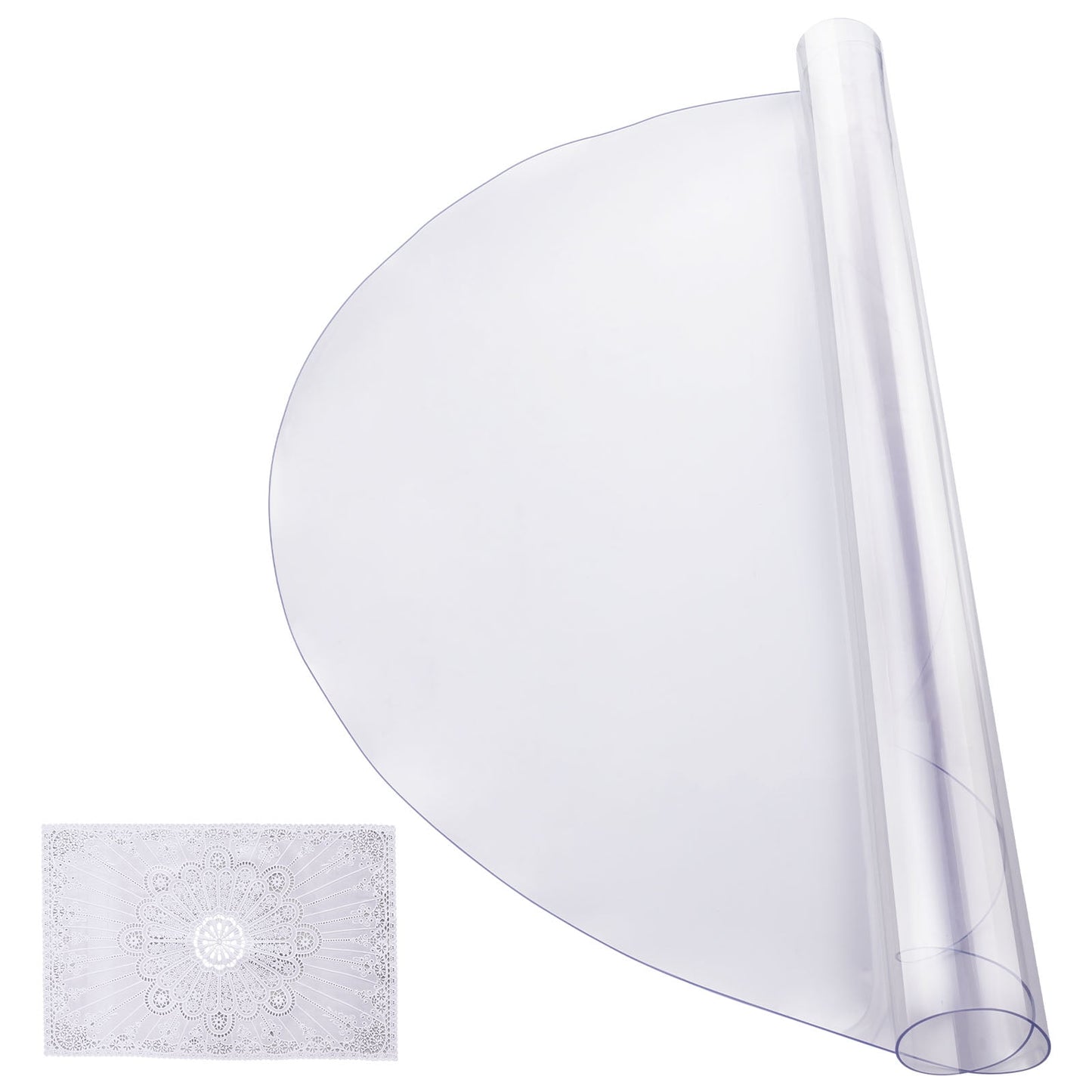 KFFKFF Protector de Mesa de PVC Transparente, 42x42 Pulgadas, Grosor de 2.0mm, Cubierta Redonda para Escritorio, Resistente Al Agua y FÃ¡cil de Limpiar, Ideal para Superficies de Oficina, Comedor y Mesita de Noche