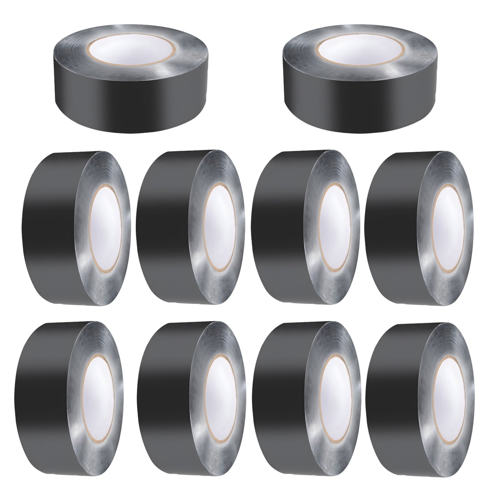 KFFKFF Deck Joist Tape, 2 in x 50 ft, 10 Rolls, Durable Waterproof Butyl Flashing Tape for Decking, Self-Stick, Suitable for Wood Decks, Beams, Roofs, RVs, Home, and Pipe Repairs, Black