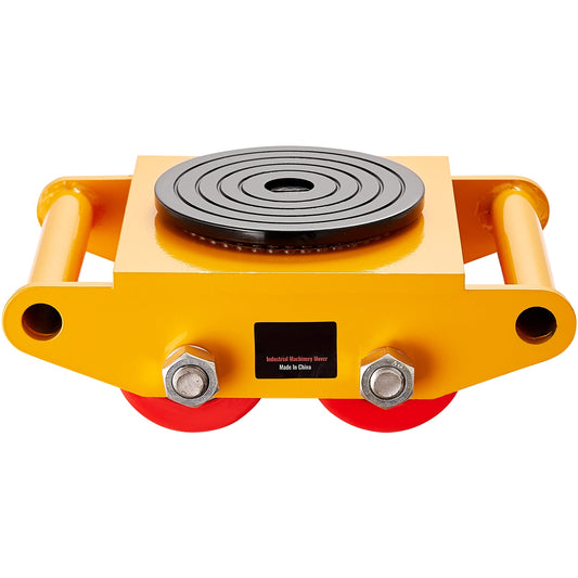 KFFKFF Equipment Roller, 13,200 LBS/6T Industrial Equipment Transporter, Robust Carbon Steel Equipment Moving Roller with 4 PU Wheels and 360Â° Rotating Anti-Slip Cap for Warehouse, Workshop, Factory