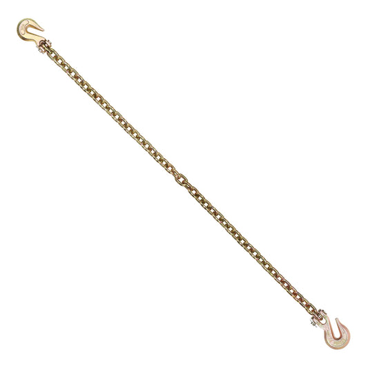KFFKFF G80 Binder Chain, 5/16" x 10.3', 2-Pack, with Clevis Hooks, 4900 lbs Load, Durable for Truck Towing, Transport Tie Down