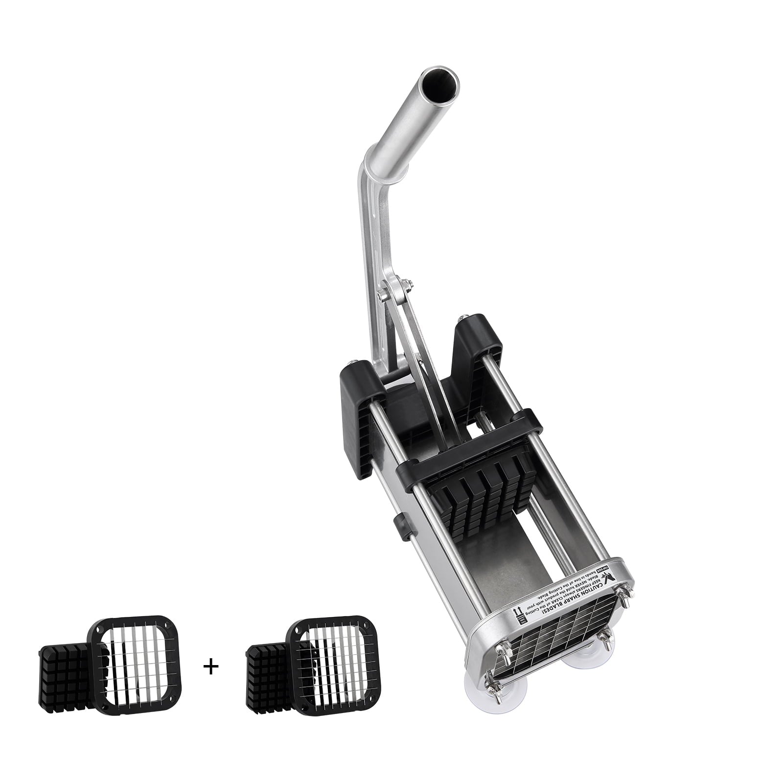 KFFKFF Manual French Fry Cutter with Stainless Steel Blades, Includes 1/2-Inch and 3/8-Inch Options, Equipped with Suction Cups, Ideal for Slicing Potatoes, Cucumber, Carrots, and Other Vegetables