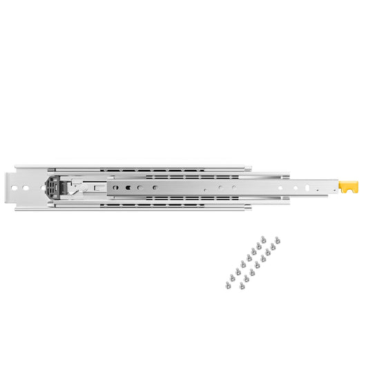KFFKFF Set of 2 Drawer Slides, Available in Sizes from 16 to 60 Inches, 500 lbs Load Capacity, Includes Locking Feature, Ball Bearing Side-Mounted Design