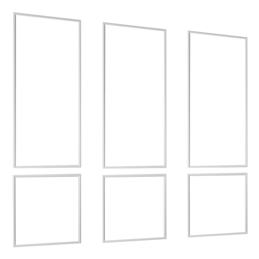 KFFKFF Wall Molding Wainscoting Panels Kit, 3 Pack, Lightweight Paintable Polystyrene Material, Waterproof Interior Wall Trim, White