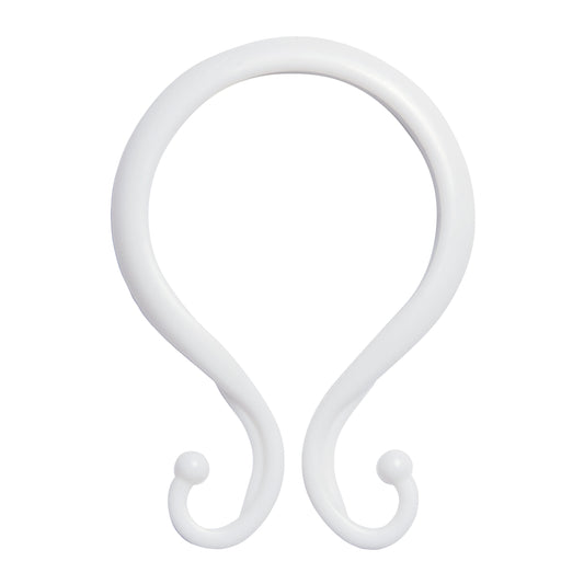Kenney Rust-Proof Plastic Shower Curtain Double Hooks, Set of 12, Clear