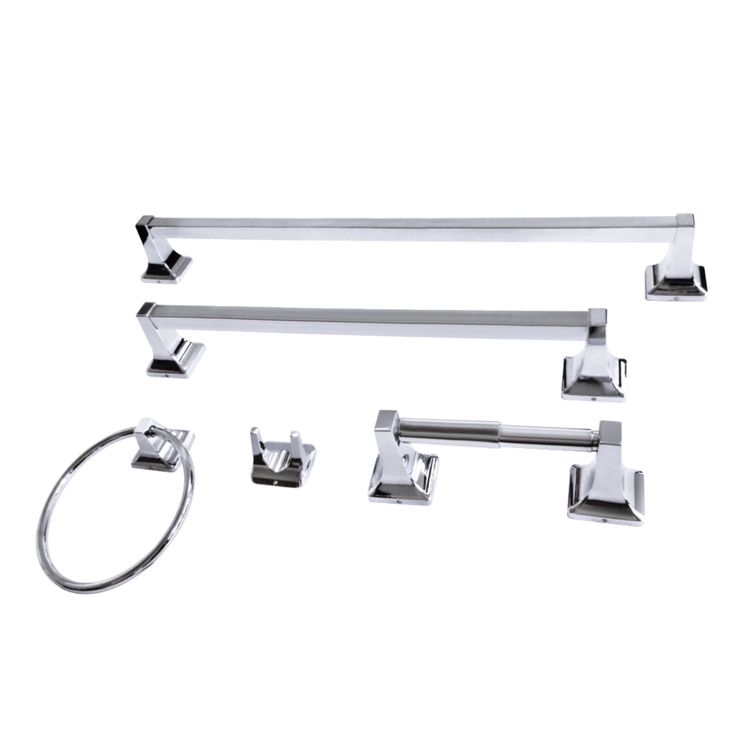 Kingston Brass BAHK602124788 Milton 5-Piece 18" and 24" Towel Bars Bathroom Accessory Set, Brushed Nickel