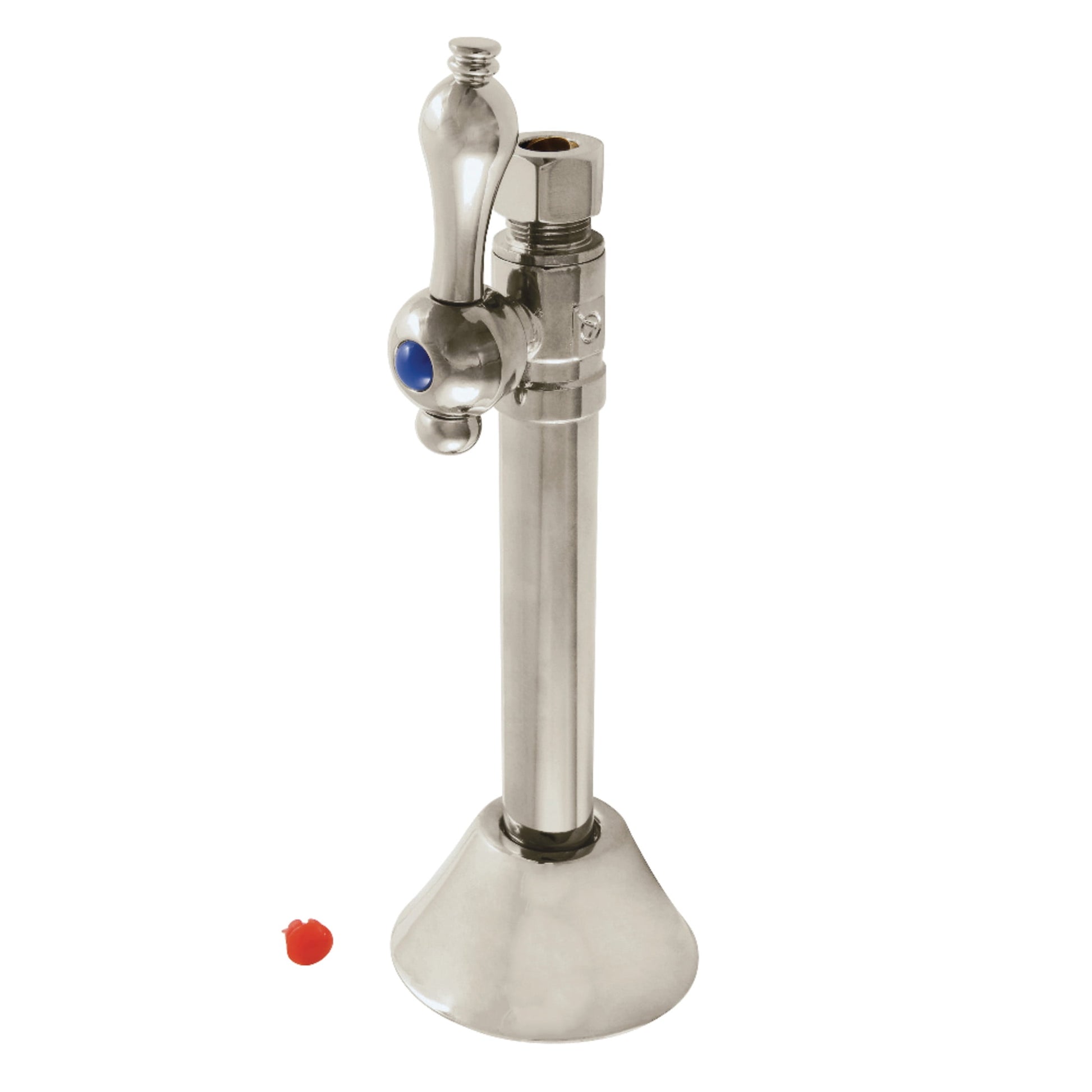 Kingston Brass CC83258 1/2-Inch Sweat x 3/8-Inch O.D. Comp Straight Shut-Off Valve with 5-Inch Extension in Brushed Nickel