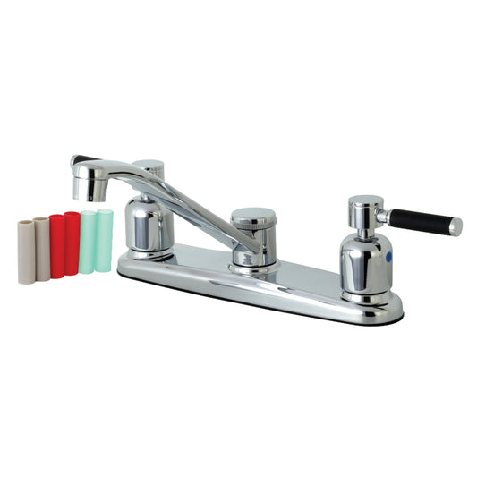 Kingston FB111DKL Kaiser Two-Handle 2-Hole 8" Centerset Kitchen Faucet in Polished Chrome