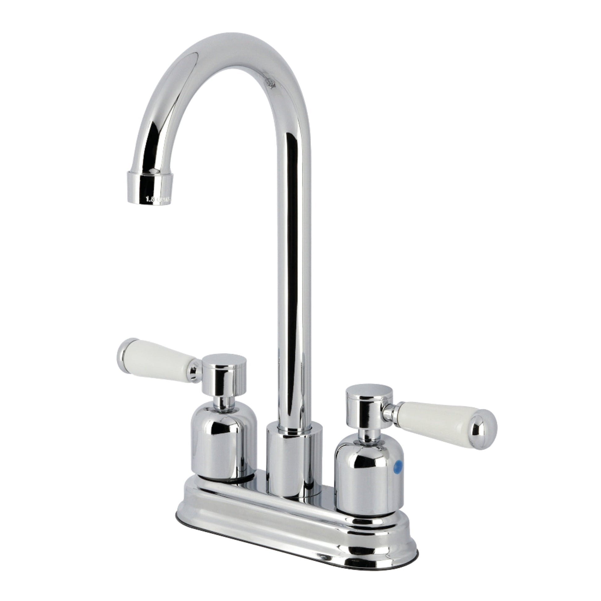 Kingston Brass FB8491DPL Paris Double-Handle 4" Centerset High-Arc Bar Faucet, Polished Chrome