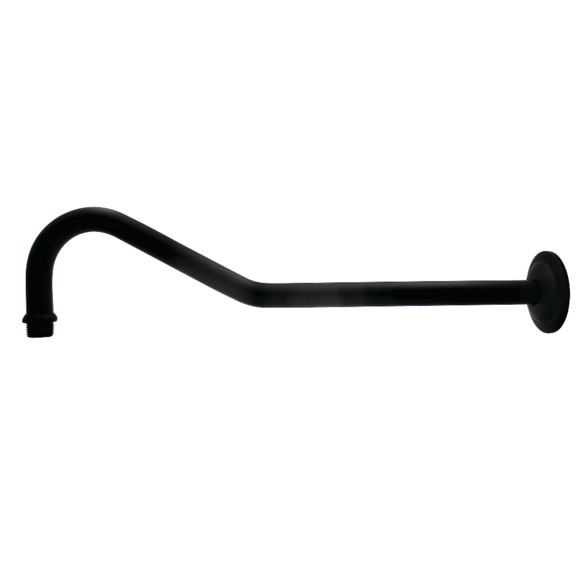 Kingston Brass K117C0 Restoration 17-Inch Rain Drop Shower Arm with Round Flange in Matte Black