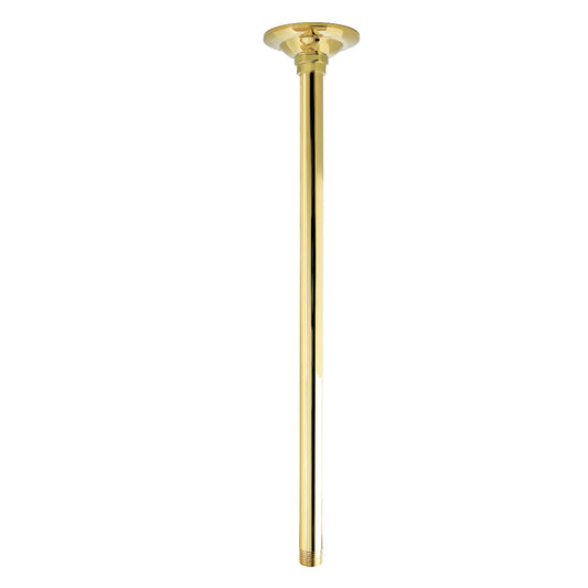 Kingston Brass K217A2 Trimscape 17-Inch Rain Drop Ceiling Mount Shower Arm with Round Flange in Polished Brass