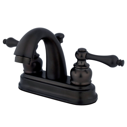 Kingston Brass KB5610AL Restoration 4 in. Centerset Bathroom Faucet, Matte Black