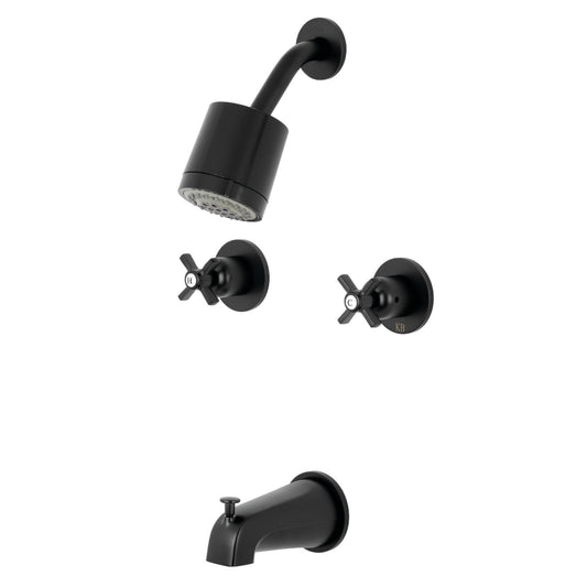 Kingston Brass KBX8148ZX Millennium Two-Handle Tub and Shower Faucet, Brushed Nickel