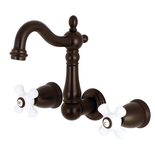 Kingston Brass KS1225PX Heritage Wall Mount Bathroom Faucet, Oil Rubbed Bronze