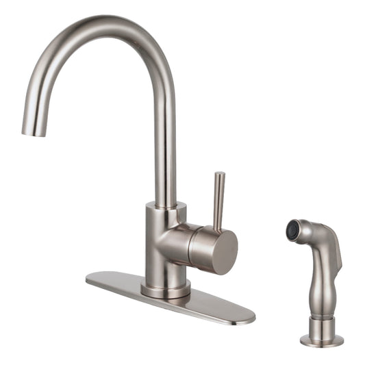 Kingston Brass LS8578DLSP Grifo de Cocina Monomando Concord con Rociador Lateral, NÃ­quel Cepillado