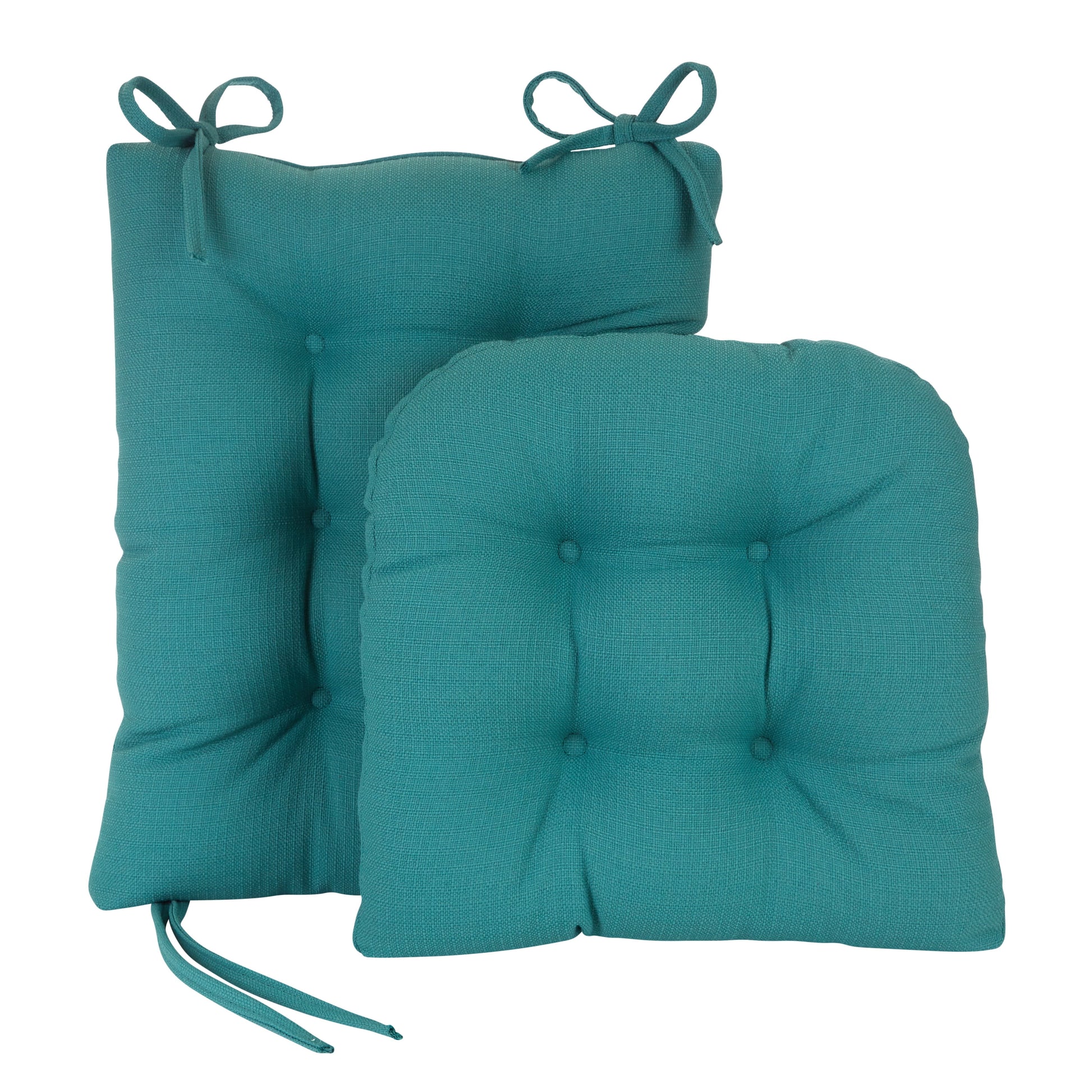 Klear Vu Gripper Non-Slip Omega 2-Piece Rocking Chair Cushion Set, Teal Blue