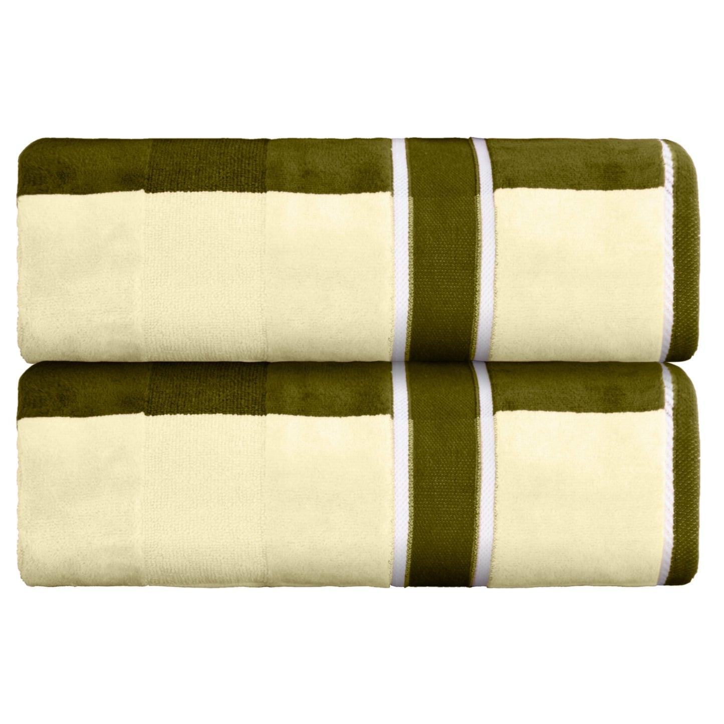 Lavish Home 2PC Cotton Towel Set - 35x70in Extra Large Bath Towels (Green)