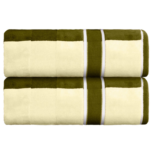 Lavish Home 2PC Cotton Towel Set - 35x70in Extra Large Bath Towels (Green)