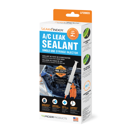 Tracer Products Non-hardening, non polymer A/C leak sealant