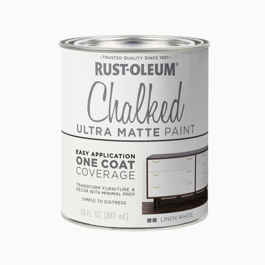 Linen White, Rust-Oleum Chalked Ultra Matte Paint, Quart