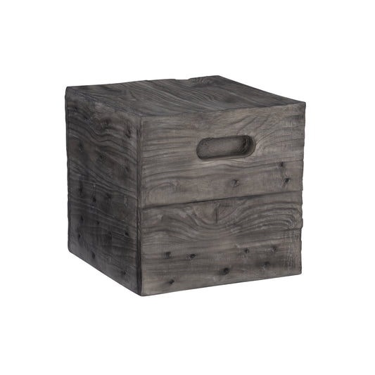 Linon Warner Resin Crate Accent Table in Gray