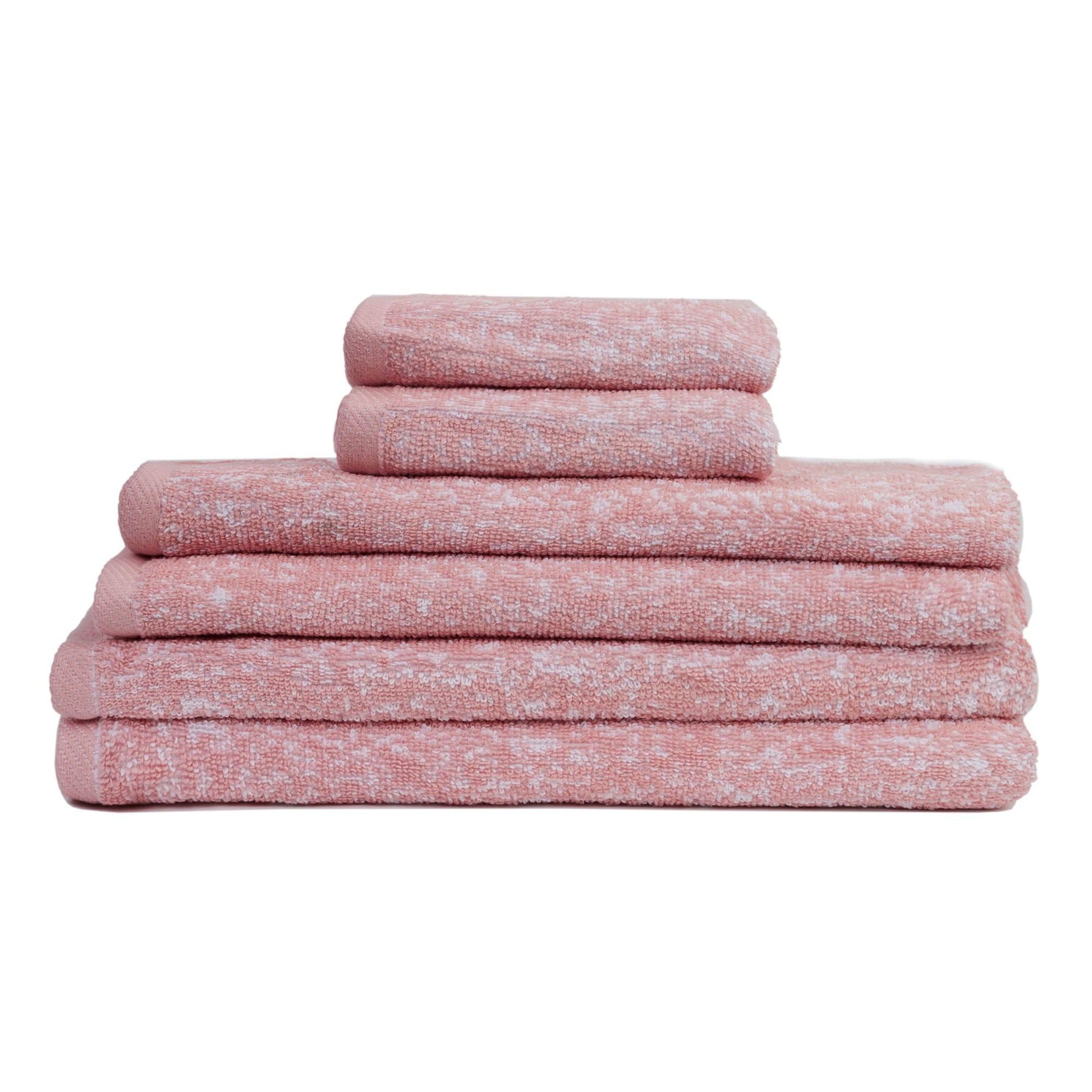 London 6-Piece 100% Cotton Bath Towel Set in Rose