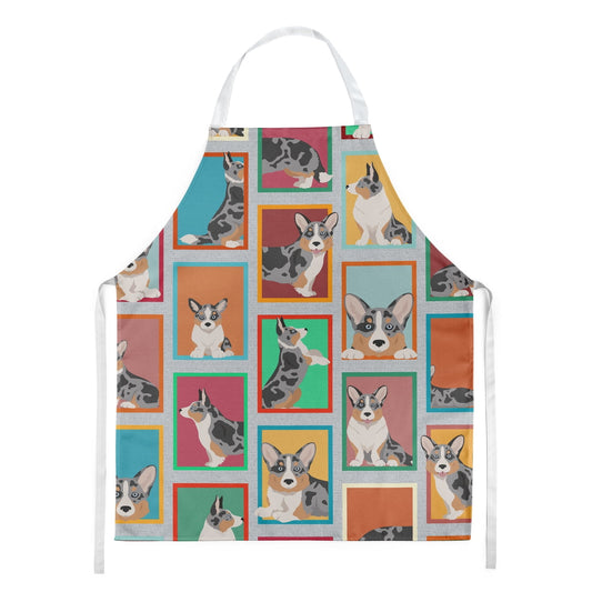 Lots of Blue Merle Welsh Cardigan Corgi Apron 27 in x 30 in