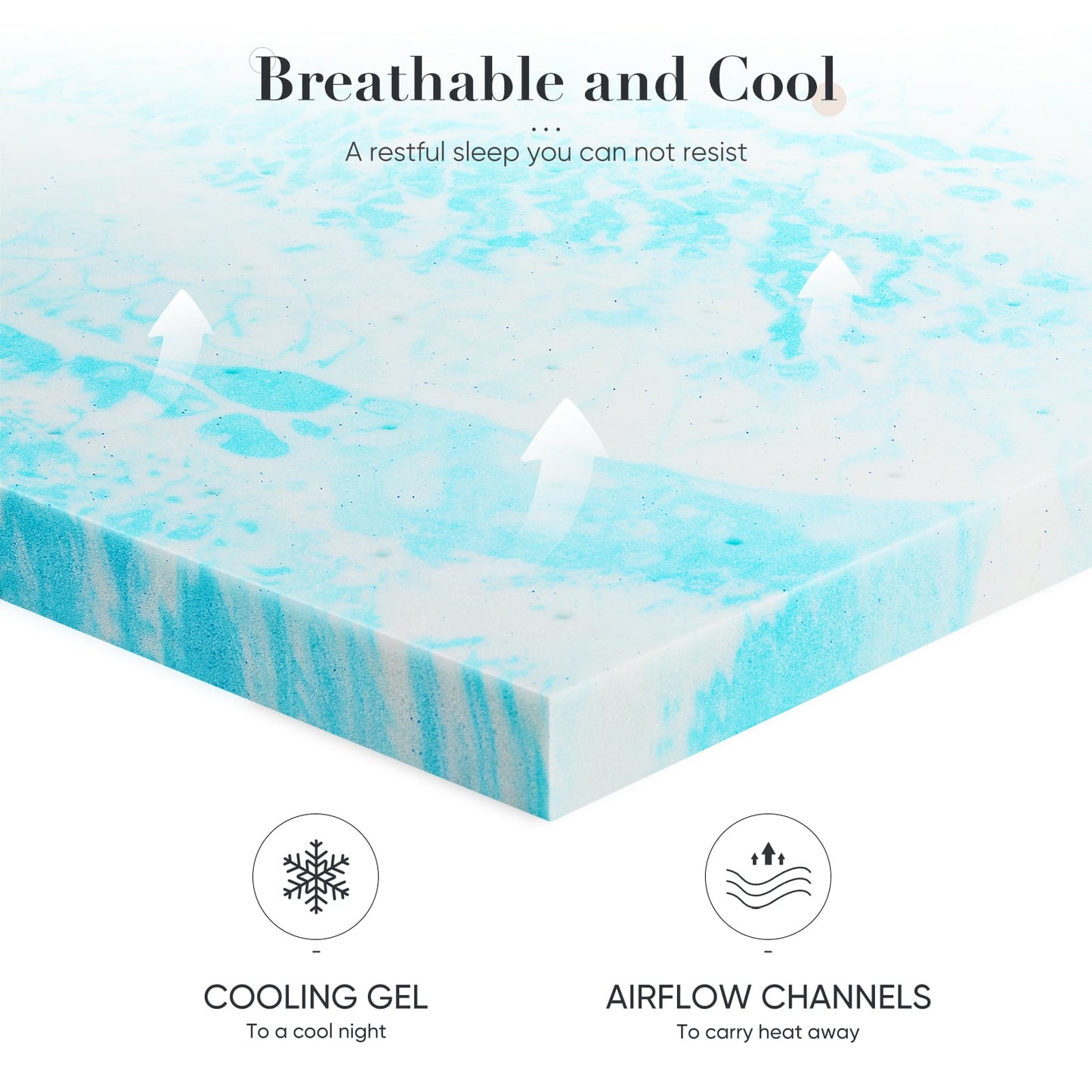 MAYEERTY ColchÃ³n de Memory Foam con Gel Refrescante de 3" - Twin XL, Alivio Del Dolor de Espalda, SueÃ±o Fresco