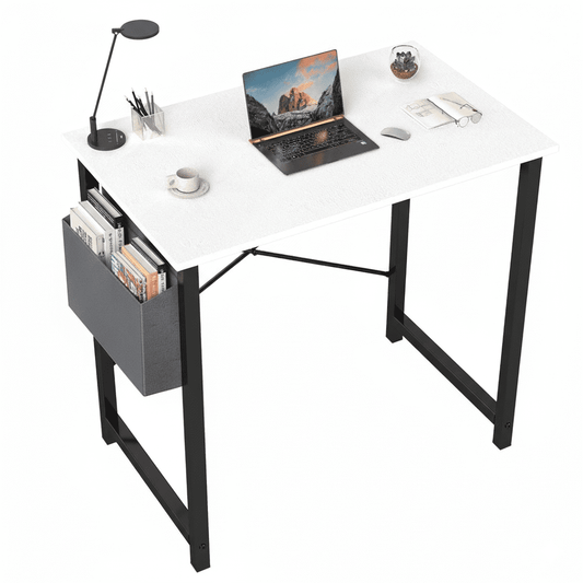 MAYEERTY 40in Computer Desk, Adjustable Position Drawers Side Hooks, Modern Study Workspace