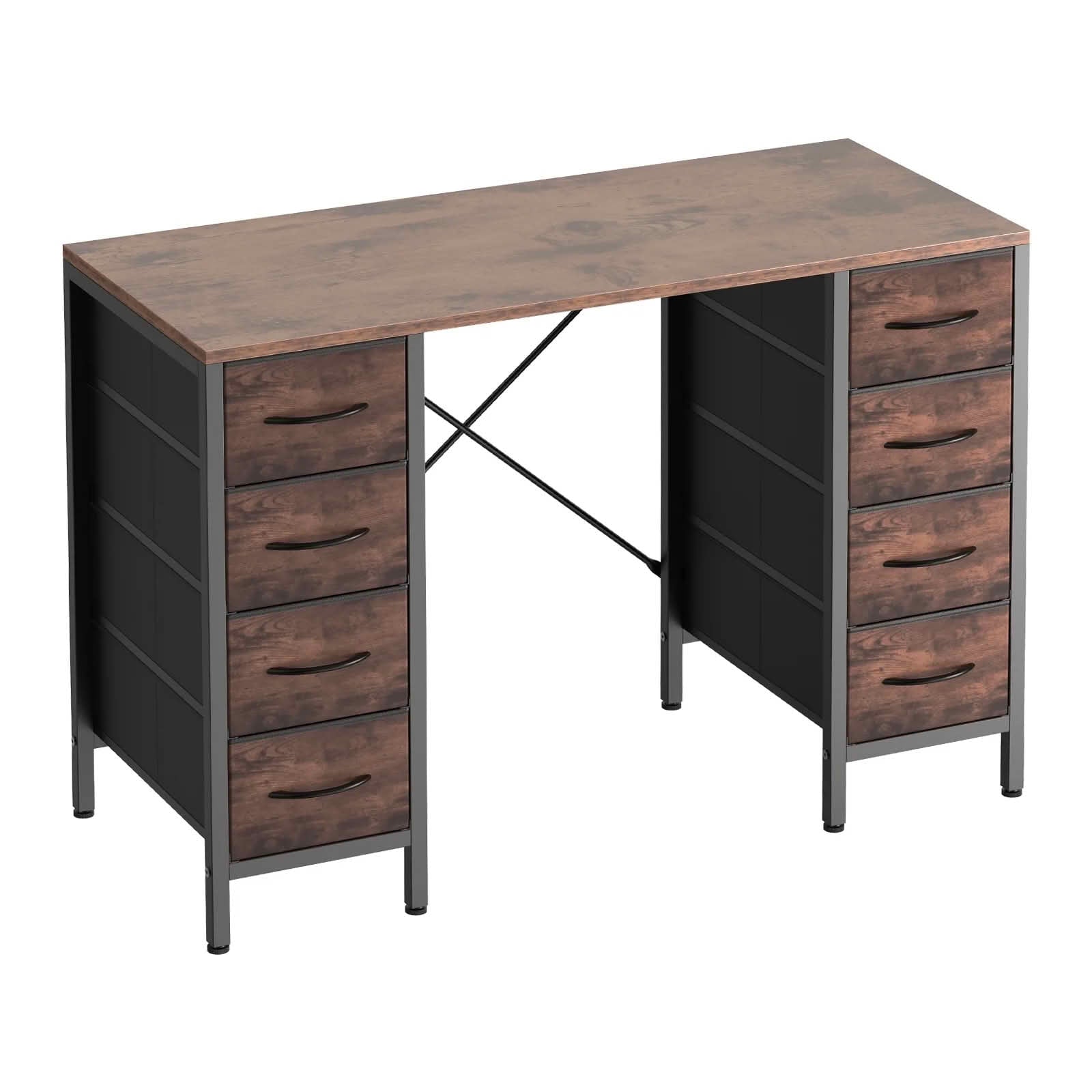 MAYEERTY 47 Inch Computer Desk 8 Fabric Drawers Storage X Shaped Reinforced Structure