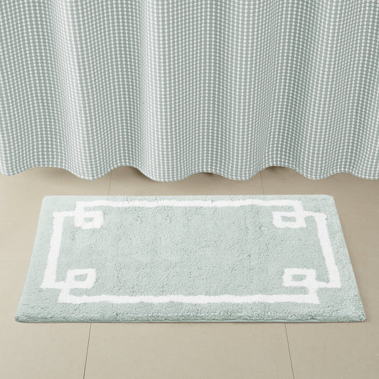 MAYEERTY Medium Pile Cotton Tufted Bathroom Rug, Seafoam, 24"W x 40"L