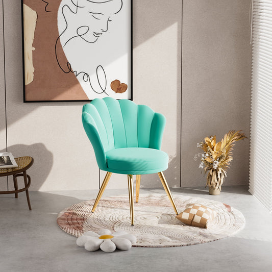 MOONMISS Velvet Modern Accent Chair with Gold Metal Legs, Upholstered Beauty Chair for Bedroom, Makeup Room