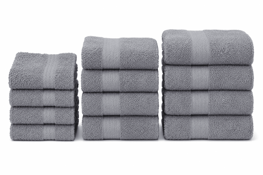 MS Basic Towel 12pk Bundle Grey