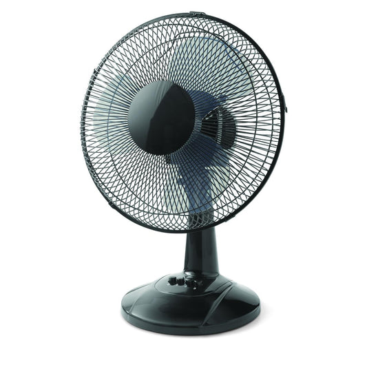 Mainstays 12-Inch Table Fan with Adjustable 3-Speed Settings and Oscillation, Black, FT30-8MBB