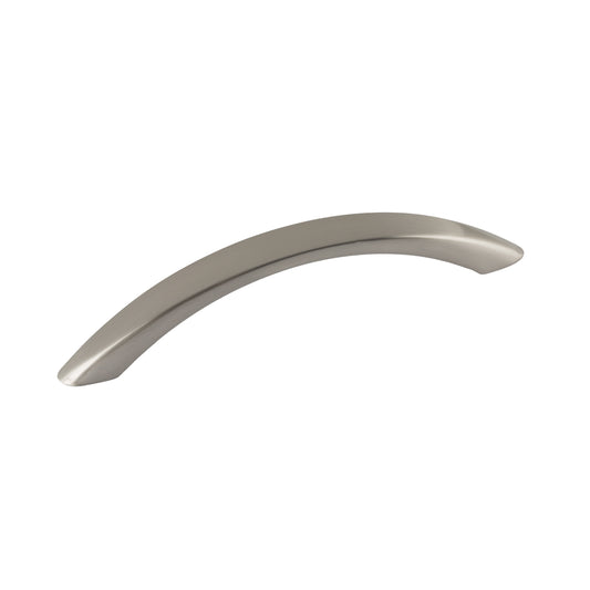 Mainstays 3-3/4" (96mm) Center-to-Center Curved Cabinet Pull, Satin Nickel, 6 Pack