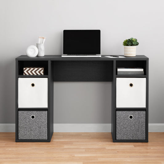 Mainstays 4-Cube Storage Desk, Black