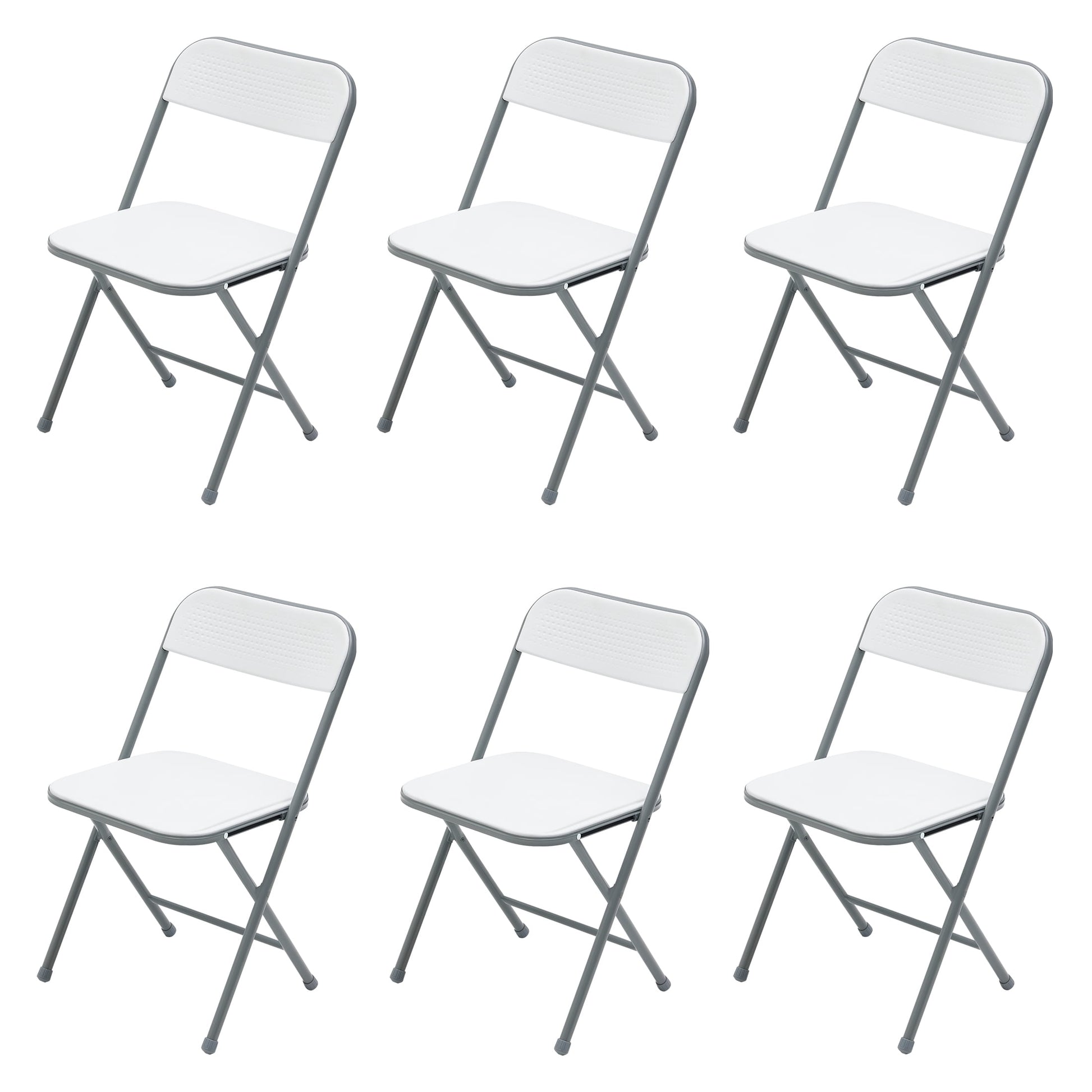 Mainstays Banquet Resin Folding Chair, White (Set of 6)