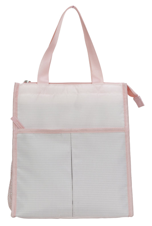Mainstays Pink Reusable Polyester Lunch Bag with Zippered Main Pocket, Ideal Use for Workday Meals and Travel