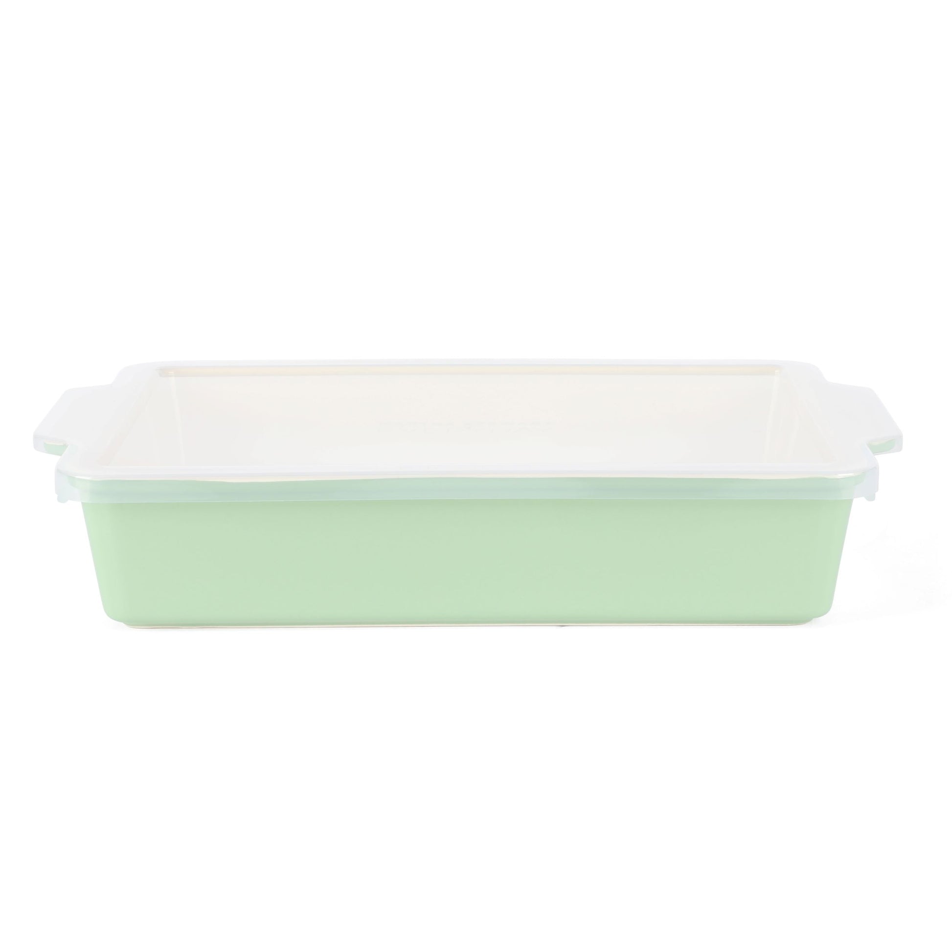 Martha Stewart Everyday Tilden 9"x12" Stoneware Casserole Baking Dish with Lid, Sage Green